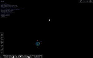 The solar eclipse viewed from Mercury, as simulated by Stellarium