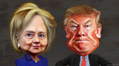 Clinton and Trump Caricatures